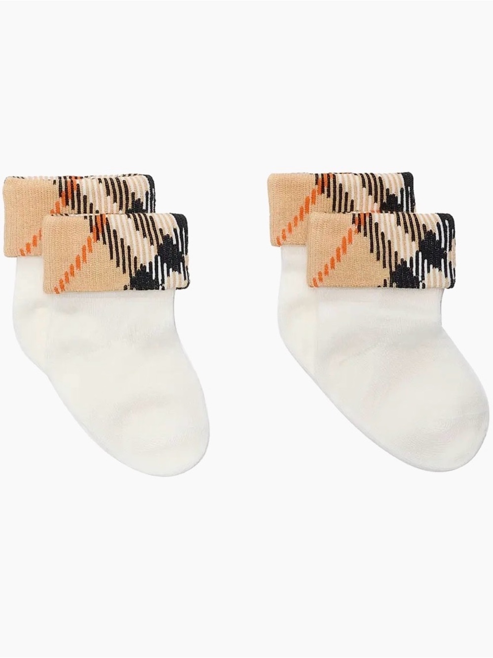 Burberry - Baby's Newborn 2-Pack Check Socks
